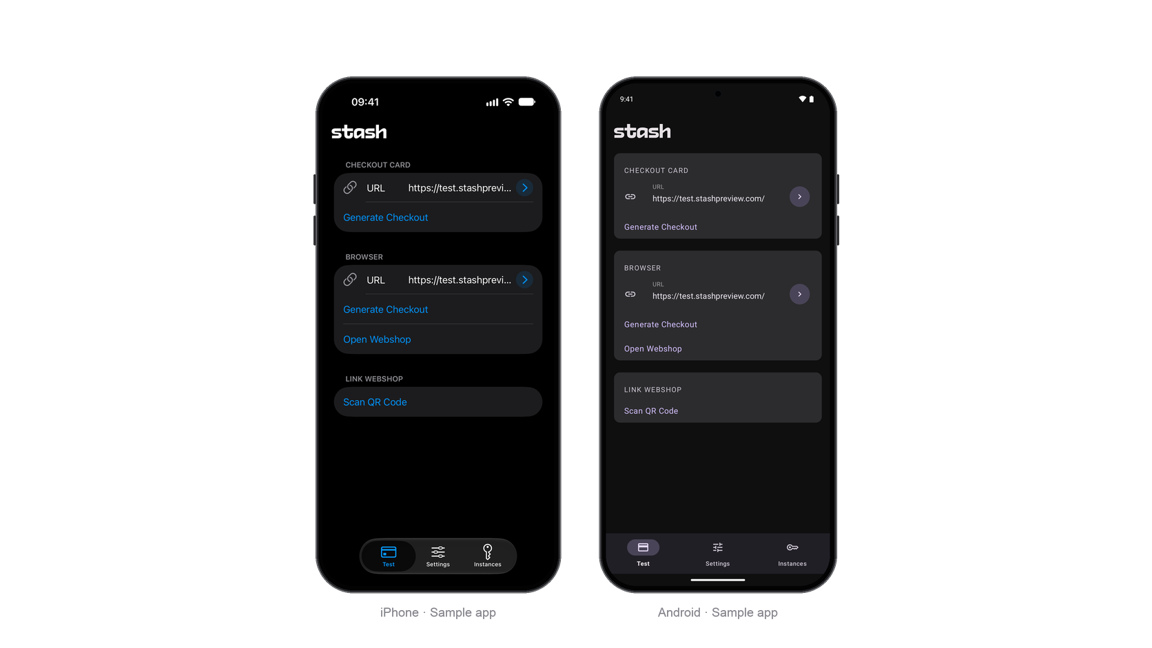 Sample apps on iPhone and Android